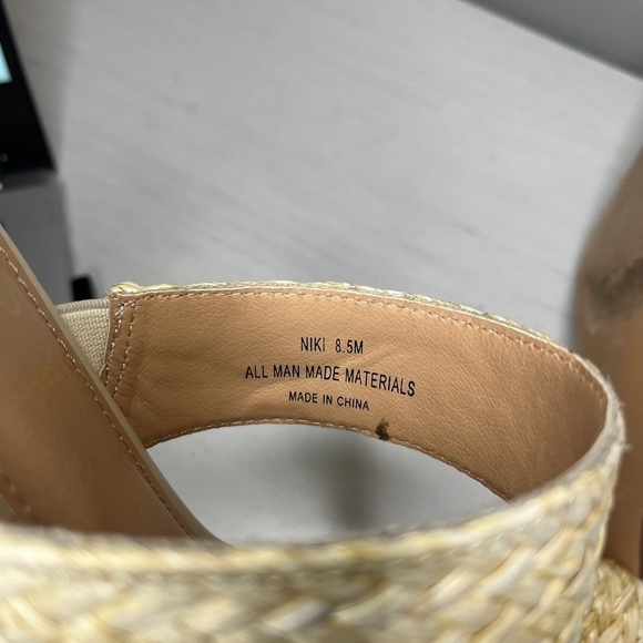 Joie Niki Braided Straw Square Toe Block Heel Sandal Sz 8.5 - Picture 9 of 10